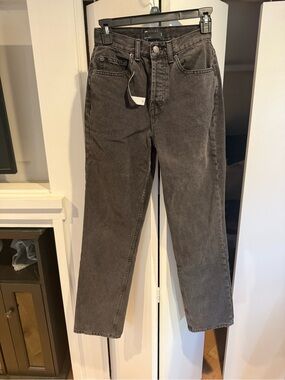 ASOS Women's Straight Leg Jeans in Washed Black
